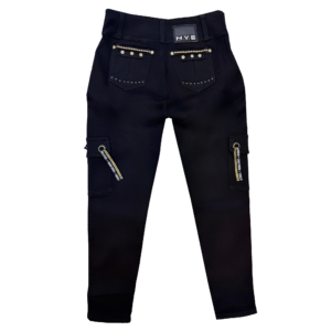 jean pitillo blue lateral de encaje floral y pedrería