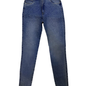 jean pitillo dark blue – bordado frontal y posterior en pedrería fina (copy)