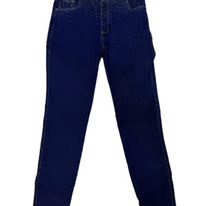 jeans skinny "starlight waist" de tiro alto con pretina y frontal de strass