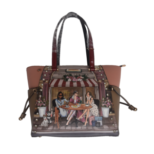 cartera de mano nicole lee con ilustración de mujer y pedrería 3d (copy)